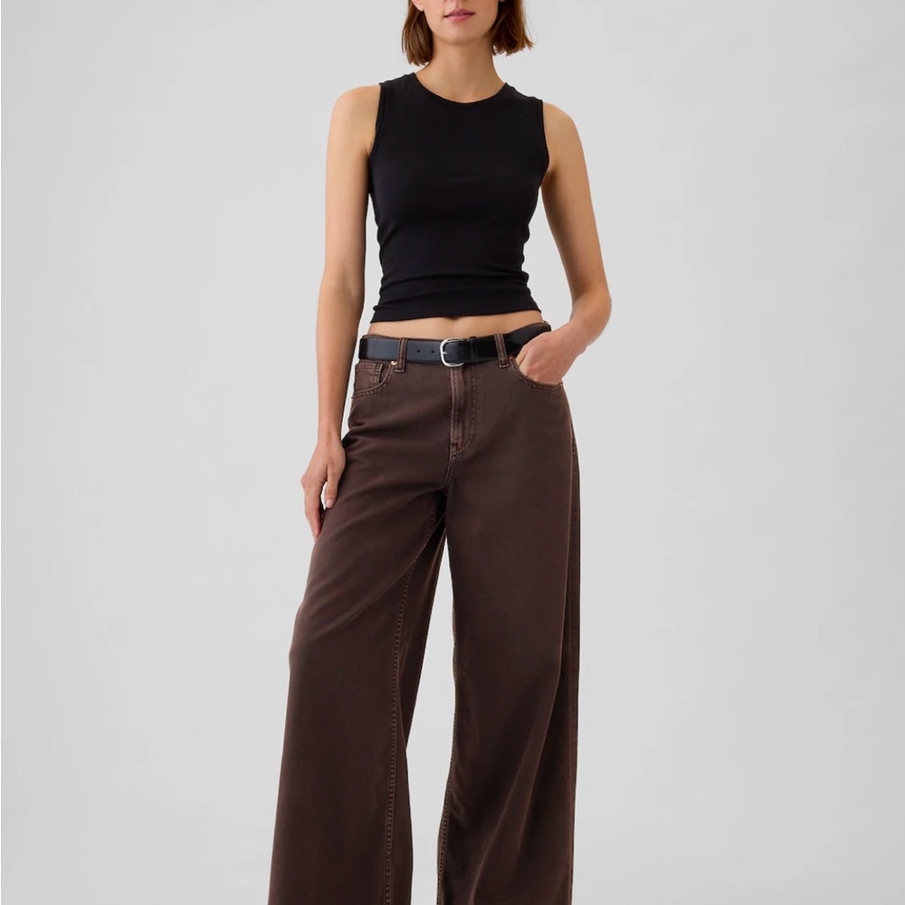 GAP Wide leg baggy jeans mid rise 32 brown